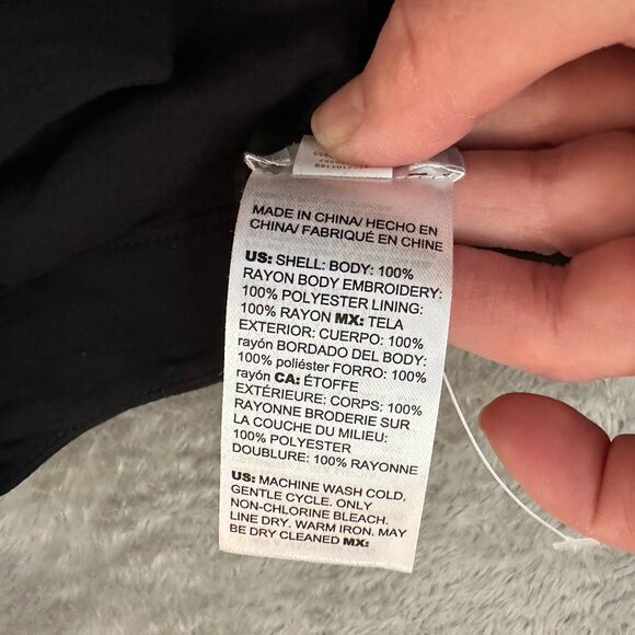 Chico's Long Line Embroidered Cardigan Kimono Black Women's Small Medium S/M - Picture 6 of 6